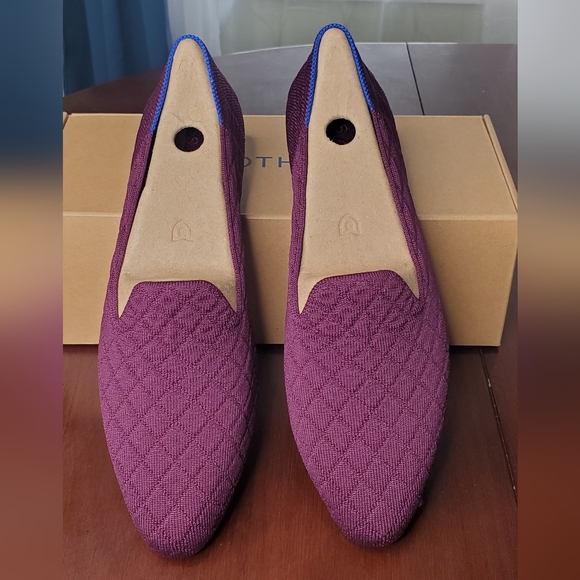 ROTHY'S THE ALMOND LOAFER QUILTED PLUM - Picture 2 of 9